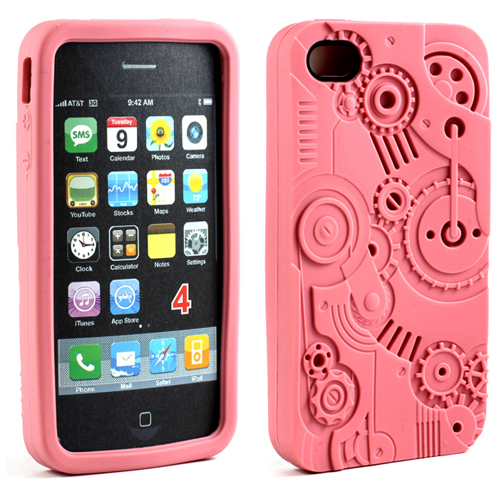 iPhone 4 4S 3D CLOCK Work Case (Pink)